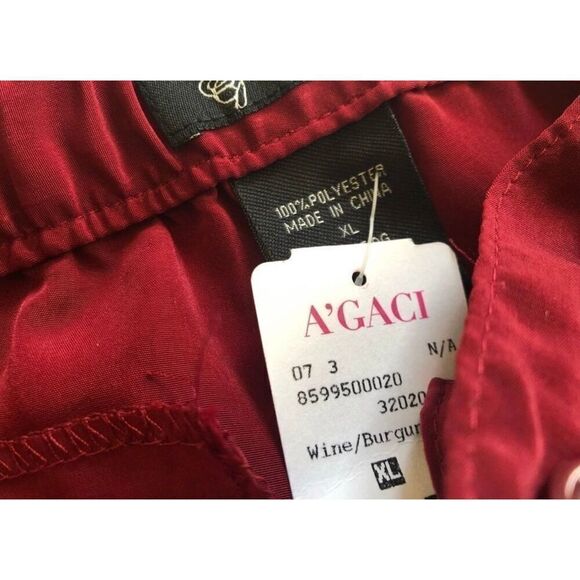 NWT Womens Agaci Spacegirlz Merlot Runway Tie Front Moto Pants - Sz XL - Picture 3 of 3